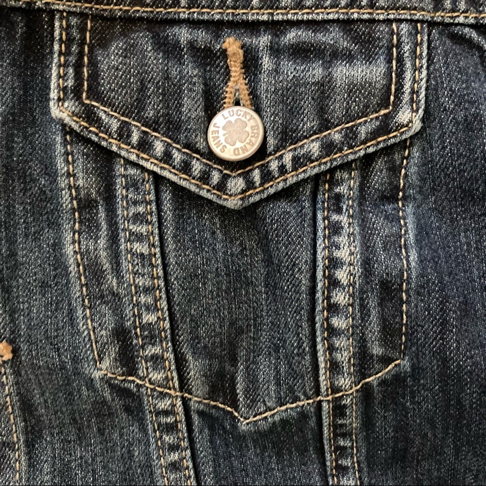 LUCKY BRAND THE TOMBOY TRUCKER JEAN JACKET SIZE S - Picture 4 of 7